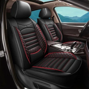 Faux Leather Front Car 2-Seat Covers Fit For CHEVROLET Silverado 1500 2007-2024 - Picture 1 of 5