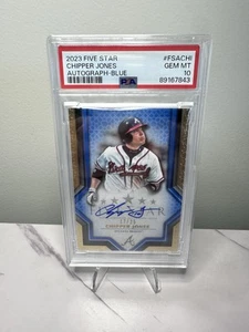 2023 Topps Five Star Chipper Jones Blue Auto #’ed /25 PSA 10 Pop 1 - Picture 1 of 2