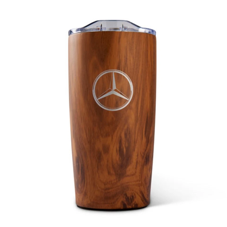 Nuevo vaso genuino Mercedes-Benz tono madera marrón 20 oz. OE 1445253 Foto 1 de 4
