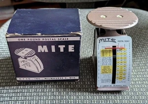 VTG/NOS MITE ONE POUND POSTAL SCALE/D-1663 - B-T Company Inc. MILWAUKEE 2, WIS. - Picture 1 of 7