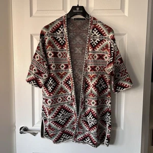 Peruvian Connection Aztec Cardigan Women’s Medium Geometric Pima Cotton Jumper - Picture 1 of 15