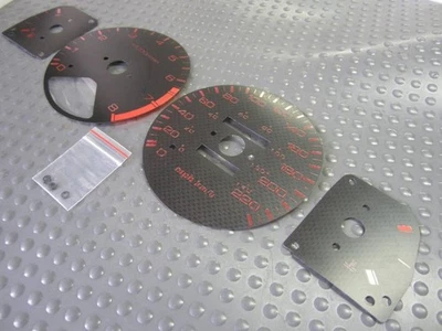 KILOMETERS For 94-97 Honda Accord Carbon Fiber White Face Glow Through Gauges - Image 1 of 4