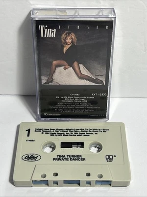 TINA TURNER PRIVATE DANCER CASSETTE TAPE Capital Records 1984 - Rare Black Label - Image 1 of 4