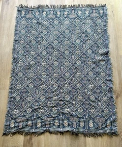 Goodwin Weavers Wandteppich Überwurf Decke Ananas Tulpe USA blau rosa 47”x63” - Bild 1 von 5