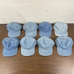 Vintage leere Mütze Kappe 8 Stück blau Denim Jeans Riemen hinten 90er Deadstock KC Marke - Bild 1 von 17