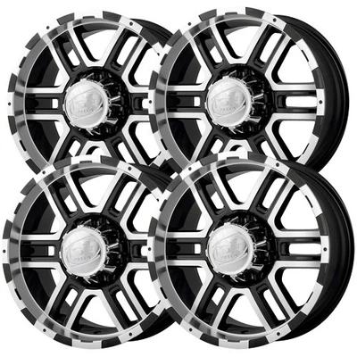 (Set of 4) Ion 179 16x8 8x6.5" +10mm Black/Machined Wheels Rims 16" Inch Foto 1 de 4
