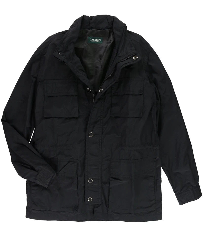 Ralph Lauren Hombre Longhorne Impermeable, Negro, 46 Largo Foto 1 de 1