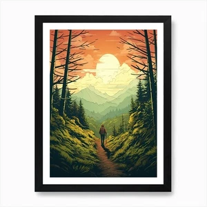 Appalachian Trail USA 1 Vintage Tra gerahmtes Wandbild Poster Leinwanddruck Bild - Bild 1 von 4