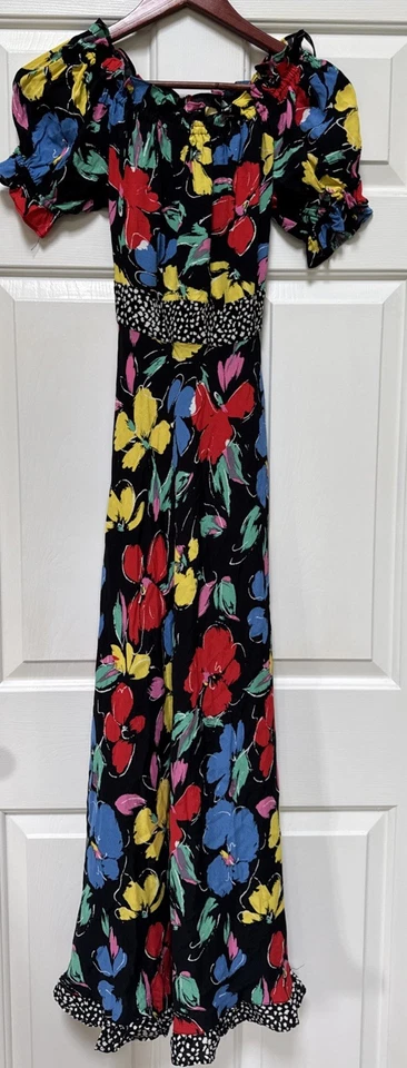 RIXO for Target Womens off The Shoulder Puff Sleeve Dress 2 Floral Black