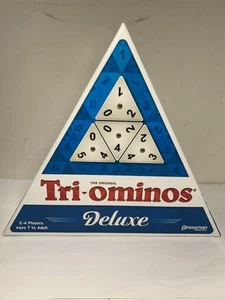 Azulejos triangulares Pressman Tri-Ominos edición de lujo con hilanderos de latón nuevos - Imagen 1 de 7