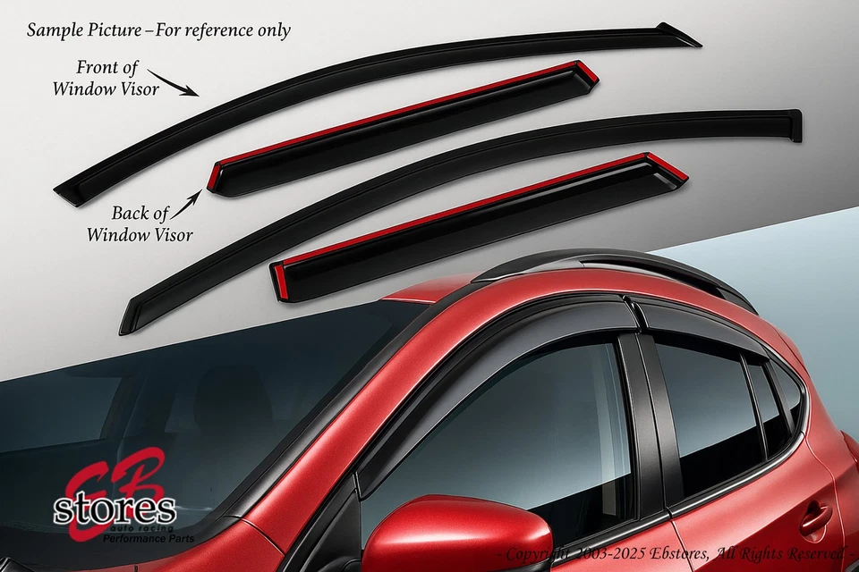 For 1997-2005 Buick Park Avenue Smoke Window Visor Rain Guard Deflector 4pcs Set - Image 1 of 4