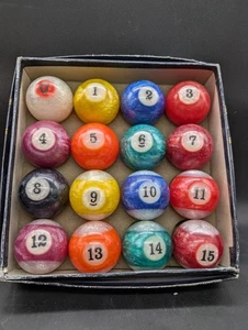 Vintage Marmor Swirl Pool Billardkugeln komplett 8 Kugeln Set hochwertige Porzellankugel - Bild 1 von 3