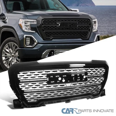 Fit 2019-2021 GMC Sierra 1500 Glossy Black Front Denali Mesh Style Hood Grille - Image 1 of 4