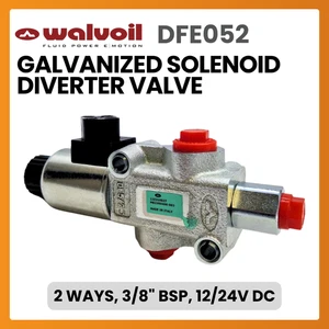 Walvoil 12/24V DC 2 Ways 3/8" BSP Drain Port Solenoid Diverter Valve, DFE052/2 - Picture 1 of 3
