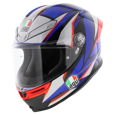 AGV K6 S Slashcut Gloss Black Blue Red, Full Face Motorcycle Helmet, New E2206! - Image 1 of 4