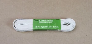 Dritz Non-Roll Elastic White 3/4" (0.75") x 3 yards #9506W Crafting / Sewing - Picture 1 of 4