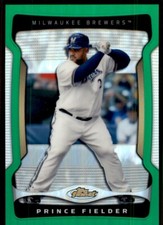 2009 Topps Finest Green Refractor Prince Fielder /99 Milwaukee Brewers #28