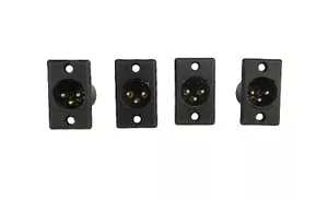 Switchcraft DM3B XLR Black Male Panel Mt Connector, Set of 4 - New, Free Ship - Picture 1 of 4