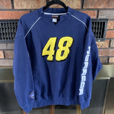 Jimmie Johnson #48 Lowe's Champion NASCAR Racing Crewneck Sweatshirt Mens Large Cover