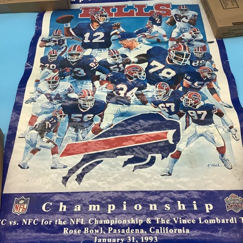Org. 1993 Poster AFC NFC BUFFALO BILLS SuperBowl XXVII  Poster Jim Kelly & team Cover