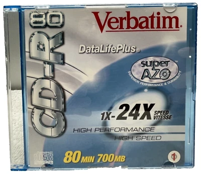 NWOT 1 Verbatim CD-R 80min/700MB 1x-24x Speed, Recordable, Includes Case - Image 1 of 4