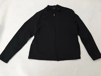 Chaqueta de lluvia Izod X-Tra Dry cremallera completa negra talla L para mujer manga larga  Foto 1 de 4