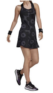 Women’s Adidas Marimekko Tennis Dress Y-Tank Top Black Print Size L NWT