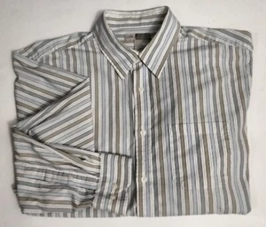 Joseph Abboud Stripe Shirt Mens XL Blue Gray White Striped Button Front 17 x 34 - Picture 1 of 4