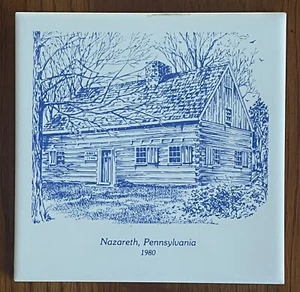 Azulejo de cerámica conmemorativo Nazaret, PA ~ 1980 ~ CASA GRIS - Imagen 1 de 2