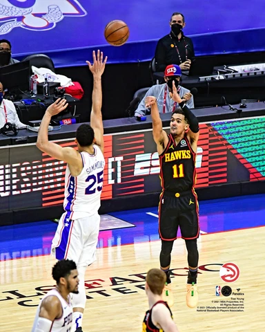 Trae Young Hawks UnSigned 2021 Conference Semi Final Ahead 3-Pointer Photo Cover