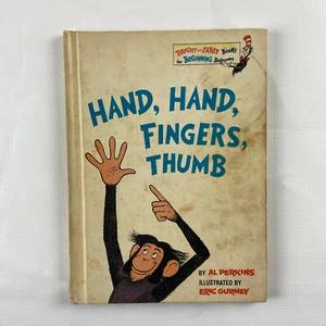 Hand Hand Fingers Thumb Book Hardcover 1969 Dr Seuss Al Perkins Eric Gurney - Picture 1 of 8