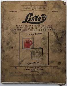Lister Instruction Book & Parts List For LD & SL Air Cooled Diesel Engines, 1965 - Picture 1 of 5