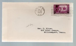 JULY 7 1934 US SCOTT # 739 WISCONSIN TERCENTENARY First Day Cover - Picture 1 of 2