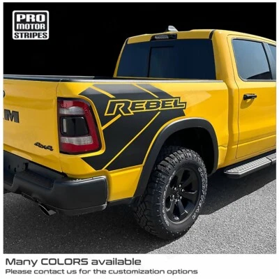 Rear Quarter Side Bed Decals for Dodge RAM 1500 Rebel 2019-2023 (Choose Color) - Image 1 of 3