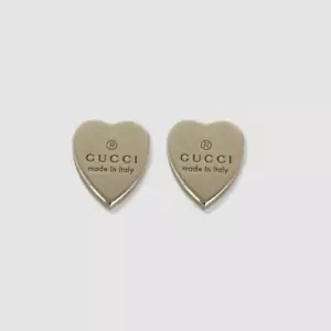 Gucci Women's Sterling Silver Trademark Heart Stud Earring - Picture 1 of 4