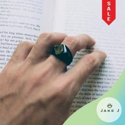 Anillo Geométrico Para Hombre Talla 8 Ropa de Calle Informal Lujo Negro Forma de Diamante  Foto 1 de 4