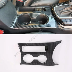 For Kia Seltos 2020-2023 Carbon Fiber Front Water Cup Holder Frame Cover Trim - Picture 1 of 6