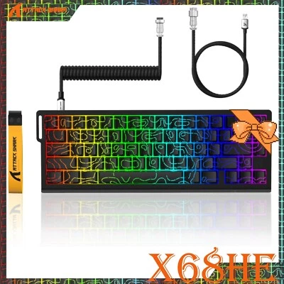 ATTACK SHARK X68 HE Rapid Trigger Keyboard Magnetic Switch, Wired 8KHz 0.01mm RT - Image 1 of 4