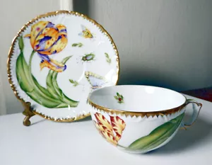 Juego de tazas y platillos Anna Weatherley ANTIGUO MAESTRO TULIPANES, COMO NUEVO - Imagen 1 de 3