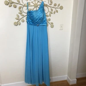 MoriLee by Madeline Gardner one shoulder/belted prom/formal dress/boning- 13/14 - Picture 1 of 10