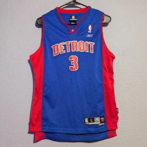 Reebok Detroit Pistons Ben Wallace #3 Stitched Jersey Youth Large (14-16) Blue L - Picture 1 of 7