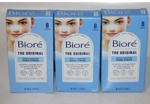 LOT (3) BIORE THE ORIGINAL DEEP CLEANSING PORE STRIPS BLACKHEADS NOSE STRIPS - Picture 1 of 1