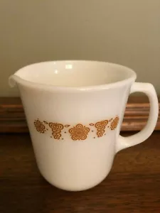 Vintage Corning Corelle Pyrex Gold Schmetterling Goldene Blume Milchglas Milchkännchen - Bild 1 von 3