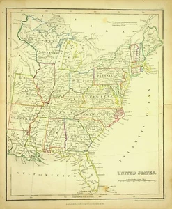 United States map by Dower - Orr & Co London - 1845 - 11.1" x 9" - Picture 1 of 2