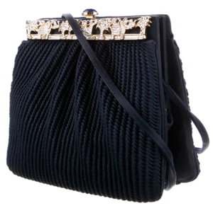 Judith Leiber SAFARI Quilted Satin Crystal Day Evening Handbag Vintage gyuhji - Picture 1 of 14