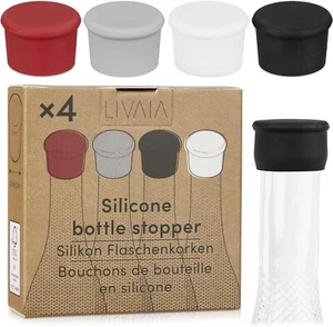 Silicone Bottle Stopper 4 Silicone Wine Bottle Stoppers for Champagne Bottle - Picture 1 of 7