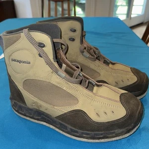Patagonia Riverwalker Wading Boots Beige Rubber Bottom Fly Fishing Men's Size 10 - Picture 1 of 8