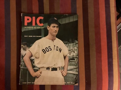 Cubierta de béisbol Ted Williams de mayo de 1947 Pic Magazine Foto 1 de 4