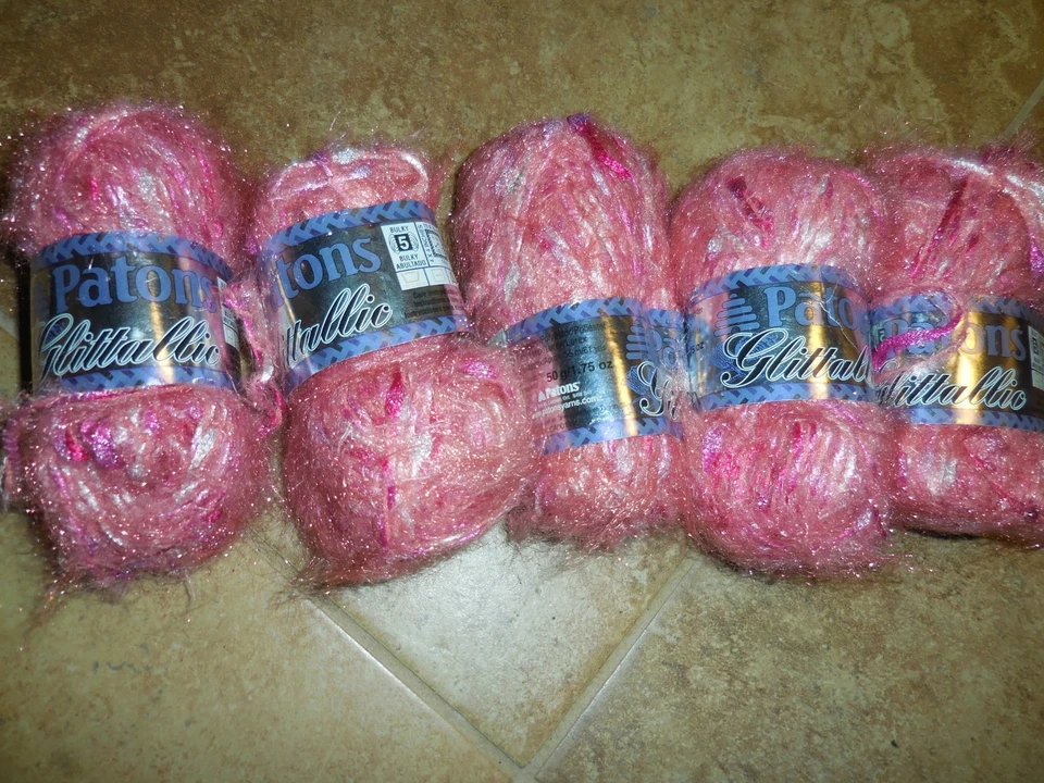 Новый лот из 5 мотков патонов блестящая пряжа бордовый блеск - Изображение 1 из 1