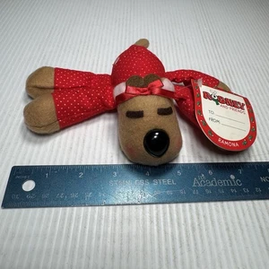 Vtg 1986 Hallmark Rodney Reindeer and Friends Ramona in PJS 6” Plush - Picture 1 of 3